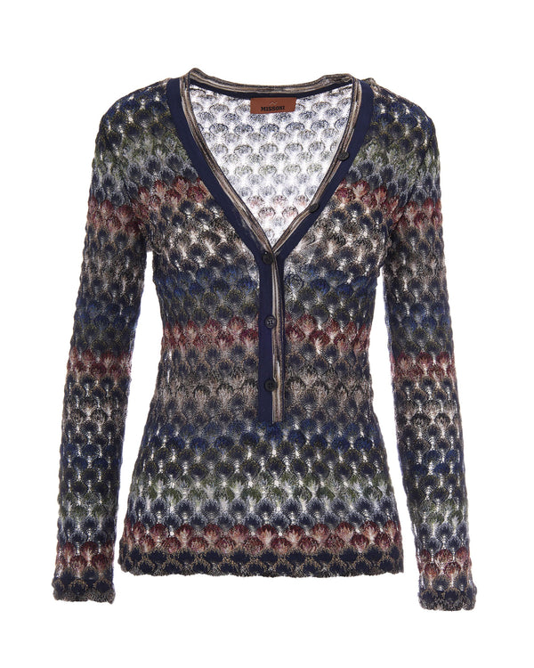 Knit Top Multi Dark Version Viscose Metal Jumpers
