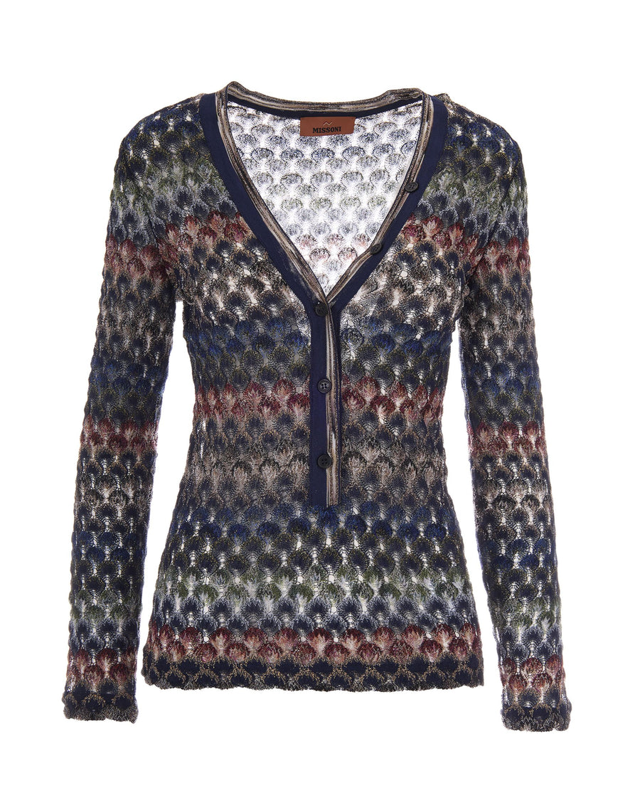 Knit Top Multi Dark Version Viscose Metal Jumpers