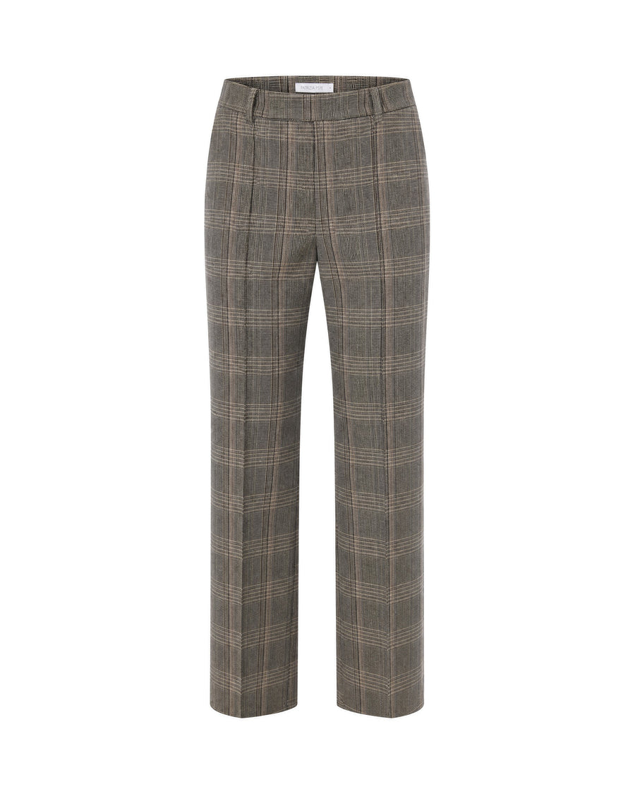 Tailored Trousers Brown Check Elastane
