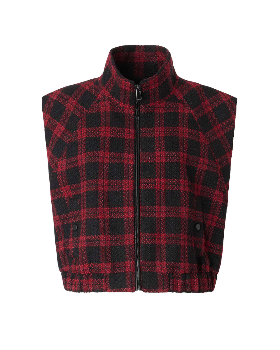 Gilet Handel Tweed Black-Red Black/red Outer 1: Polyester Waistcoats & Gilets