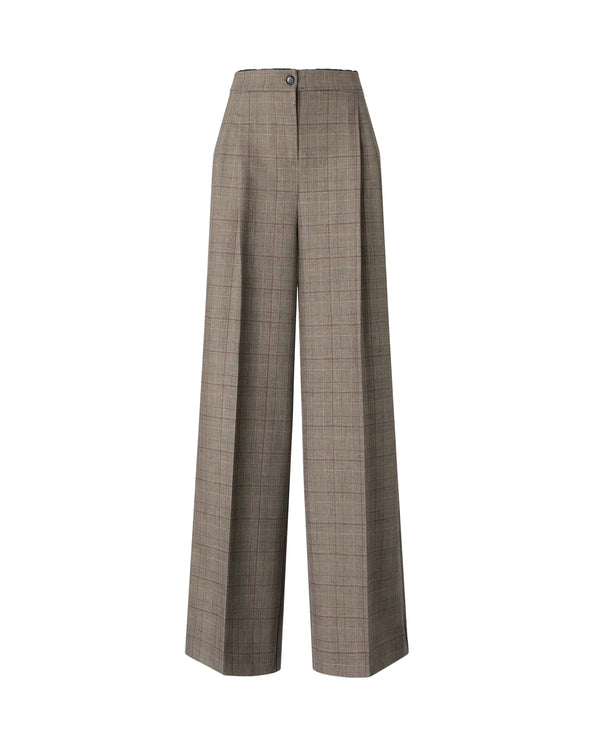 Trousers Plumeria Quadri Beige-Bordeaux-Black Beige/bordeaux/black Shell: Polyester