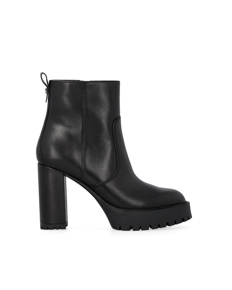Block Heel Ankle Boots Black