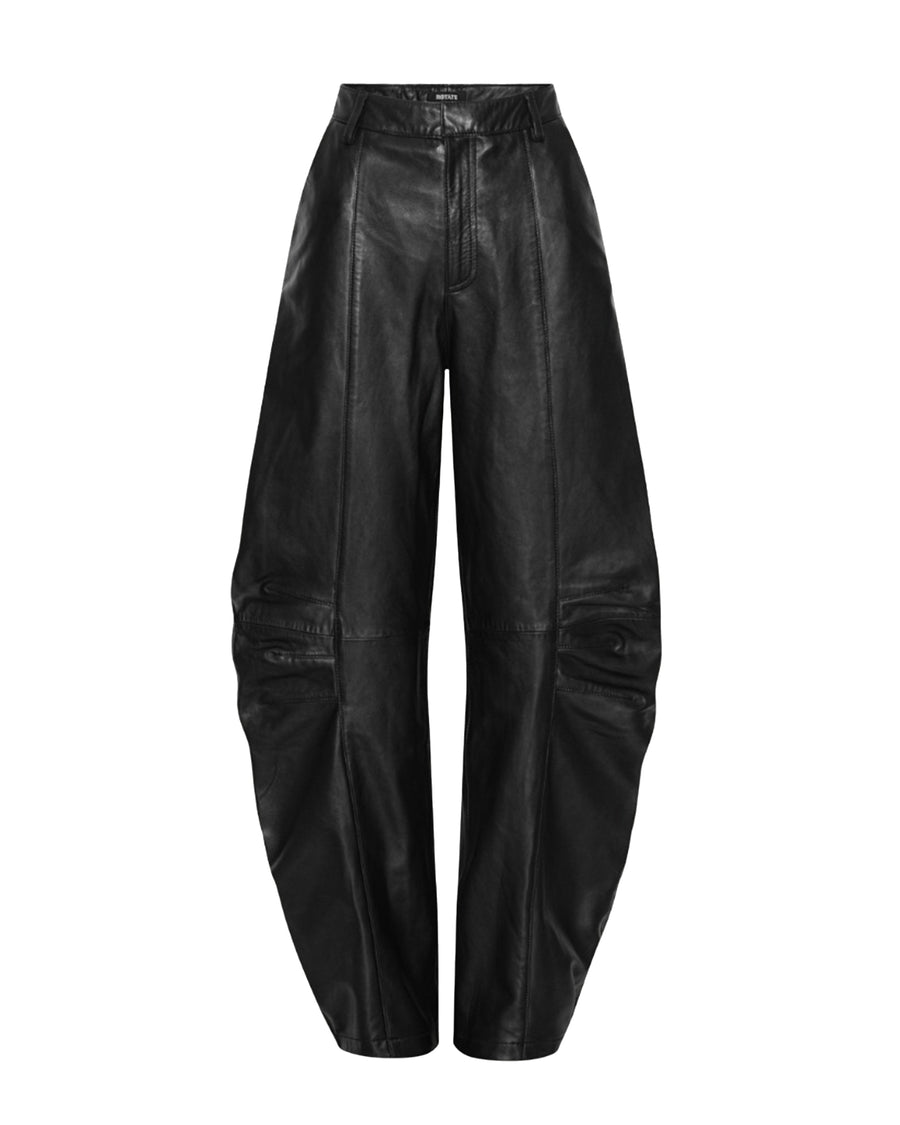 Leather Cargo Trousers Black