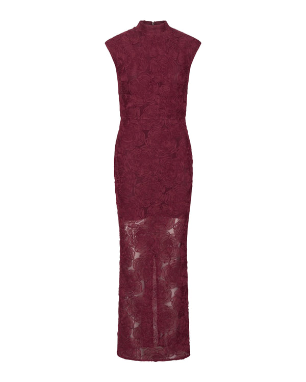 Maxi Dress Flower Mesh Decadent Chocolate Polyester (recycled) Evening Suits