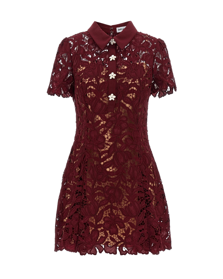 Mini Lace Dress Burgundy Evening Suits