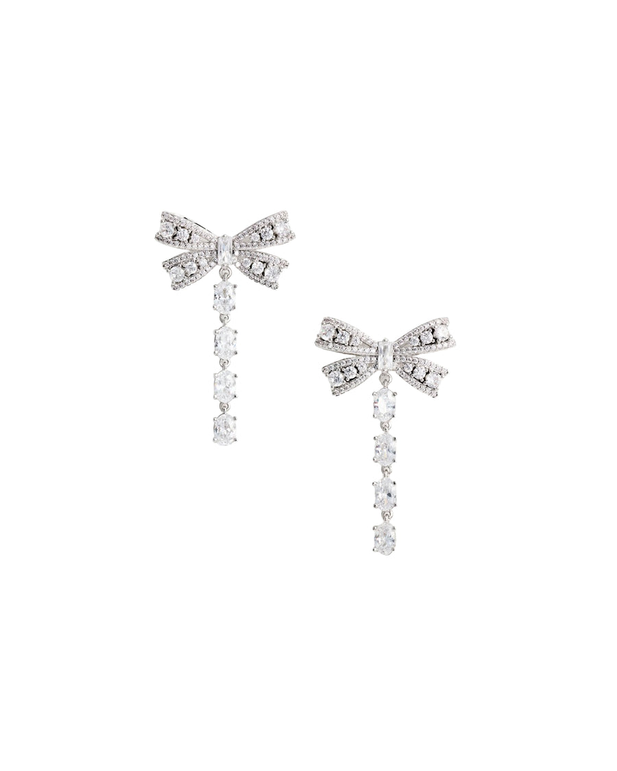Earrings Crystal Bow Silver Crystal/silver Brass