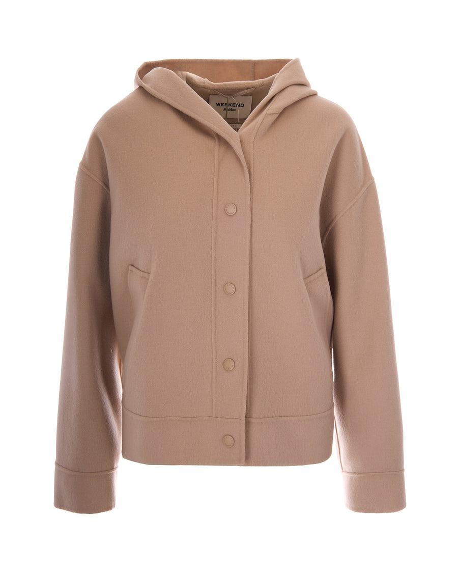 Hooded Jacket Ridente Almond Virgin Wool (ovis Aries)