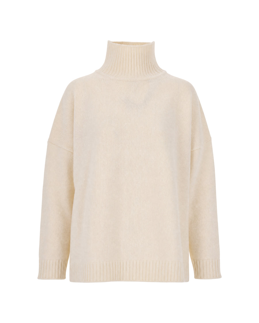 Virgin Wool High-Neck Jumper Ivory Jumpers