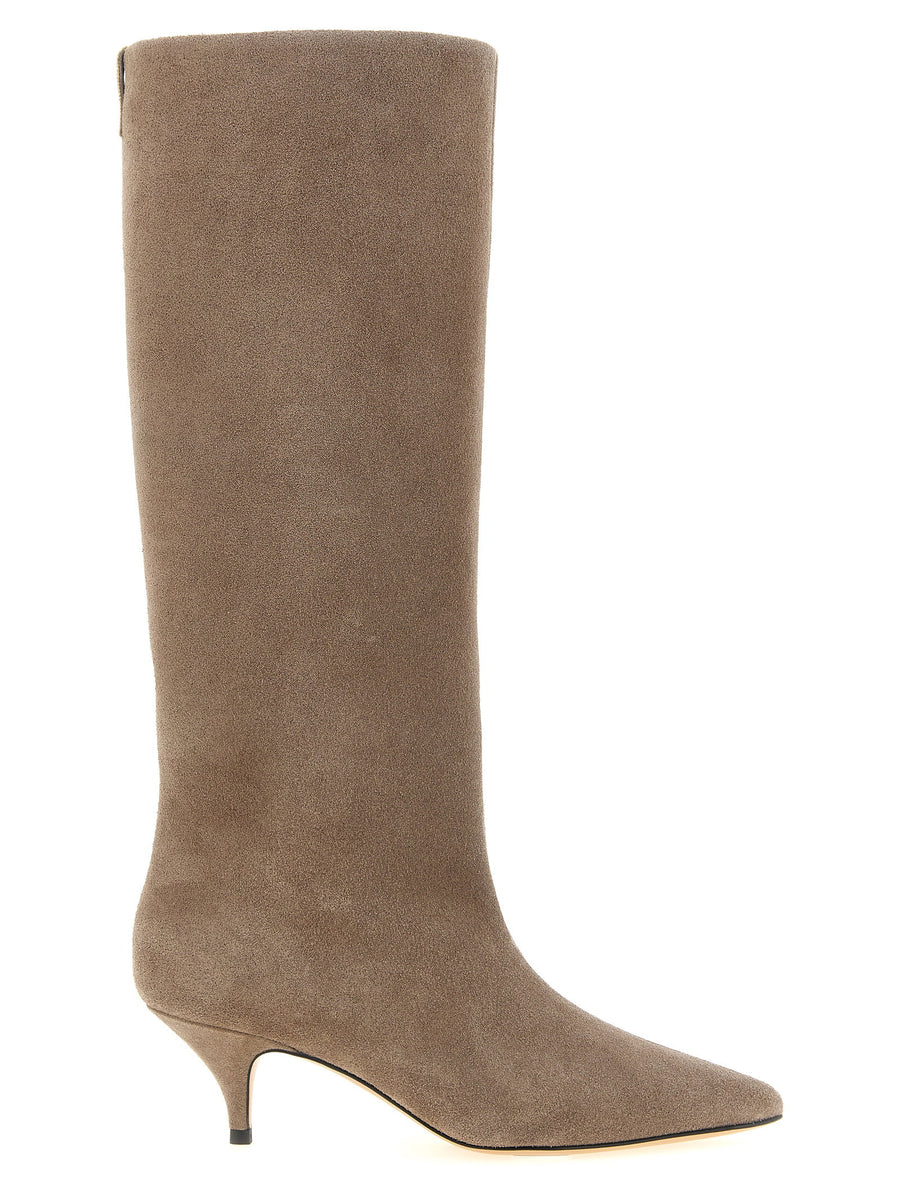 Fabiana Filippi Suede Kitten-Heel Boot — Beige