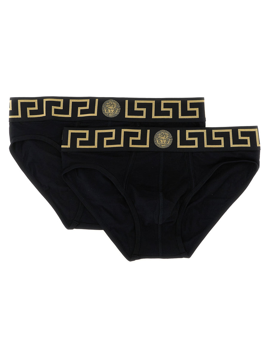 طقم شورت داخلي من قطعتين بتصميم غريكا Versace نقشة