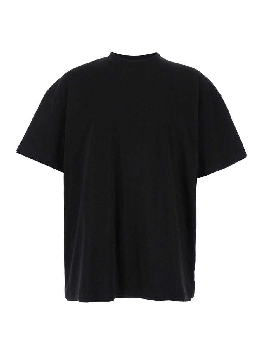 Black Double-Layer Cotton T-Shirt T-shirts