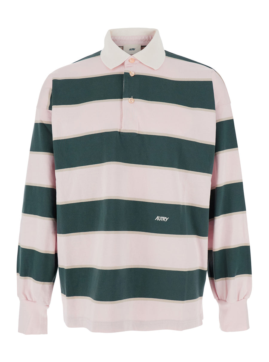 Pink Polo Shirt With Classic Collar Cotton T-shirts