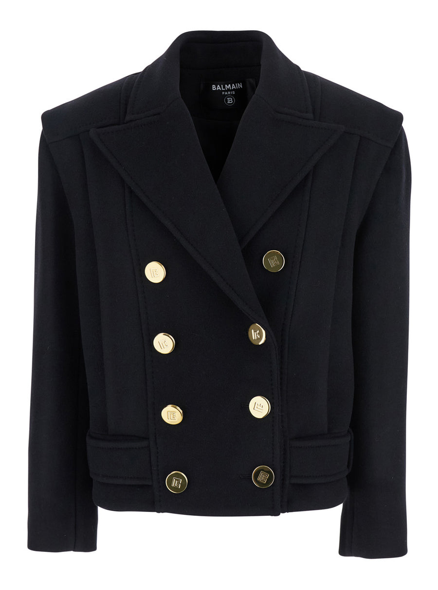 Black Wool Jacket With Wide Lapels Virgin Blazers
