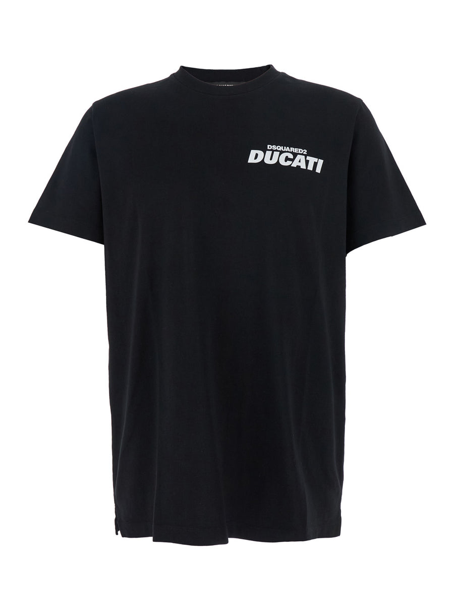 Ducati X D2 Black T-Shirt With Logo Cotton T-shirts