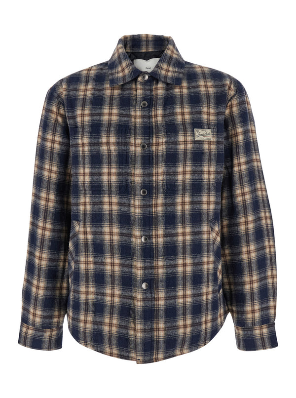 Multicolor Checkered Flannel Shirt With Logo Patch Cotton