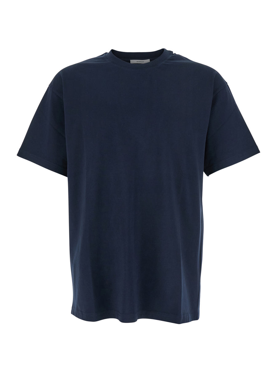 Blue T-Shirt With Logo Cotton T-shirts
