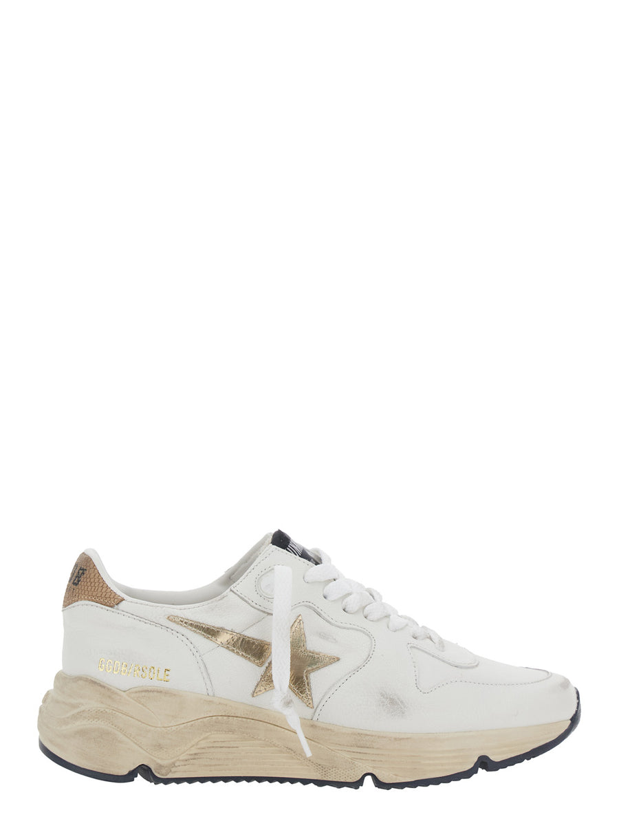 White Sneaker With Side Star Detail Goat Trainers