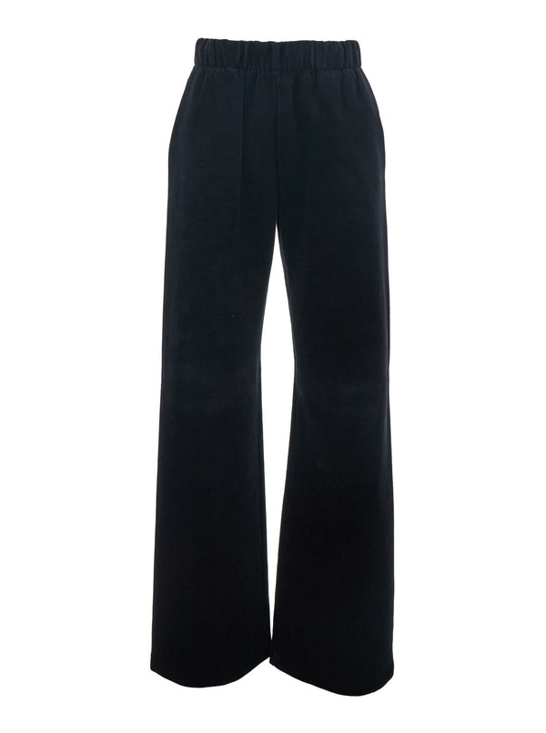 Black Jogger Pants With Elastic Waistband Cotton Trousers