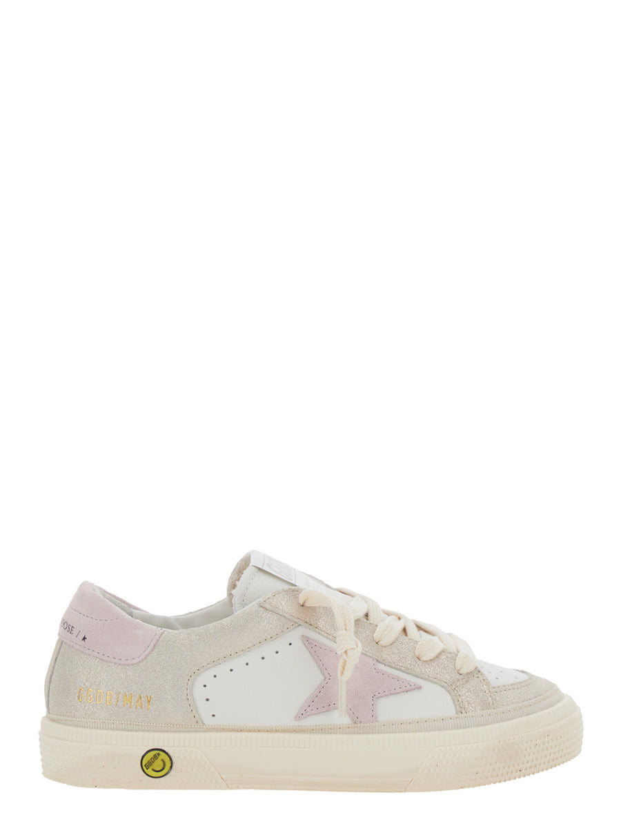 White Low Top Sneakers With Logo And Star Detail Goat Trainers