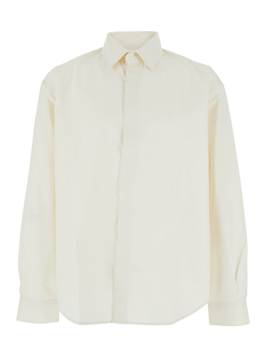 White Shirt With Maxi J Logo Cotton