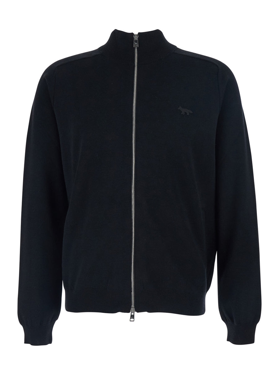 Black Wool Sweatshirt With High Neck Sweatshirts