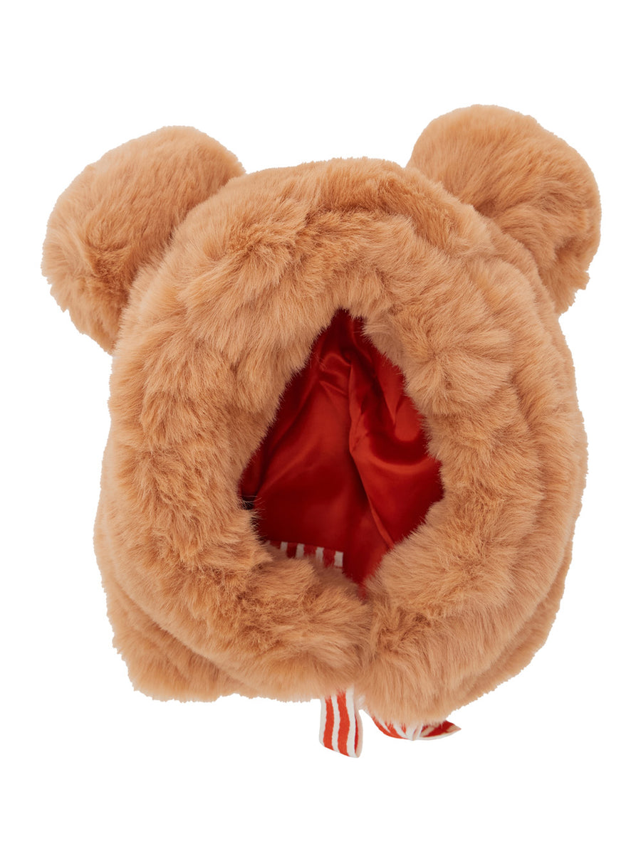 Pink Hat With Ear Detail And Bow Polyester