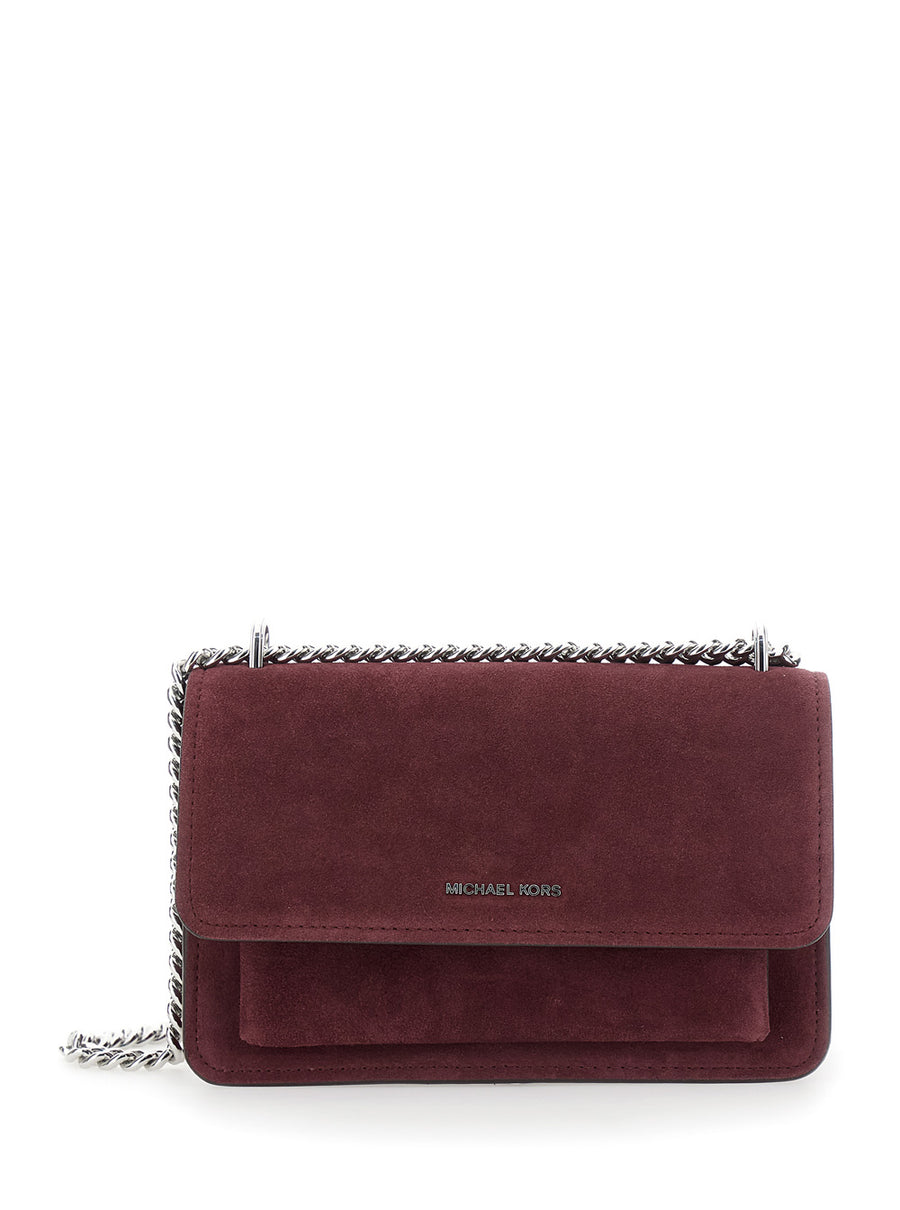 Bordeaux Shoulder Bag With Chain Strap Cow