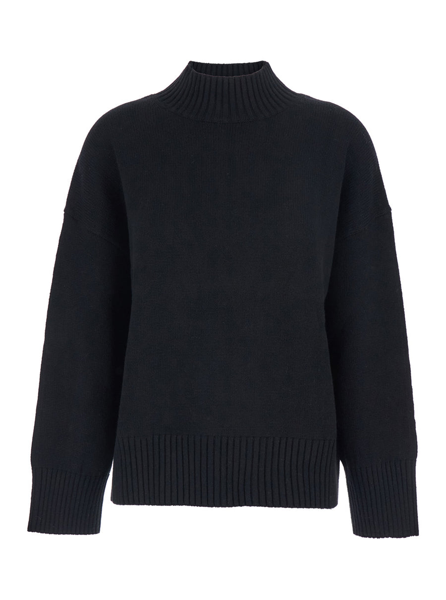 Black Cashmere Turtleneck Sweater Tops