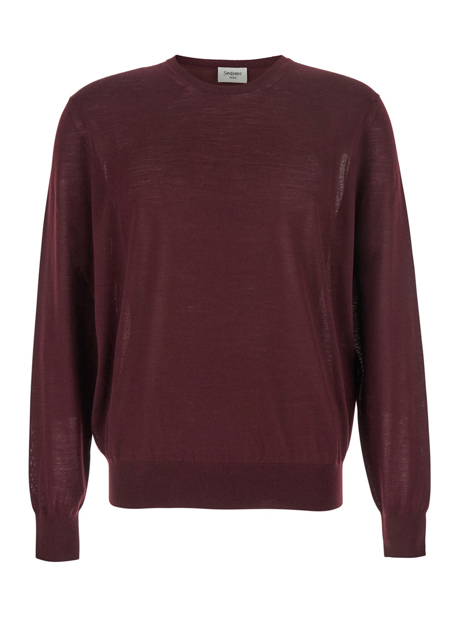 Bordeaux Crewneck Sweater Cashmere Tops