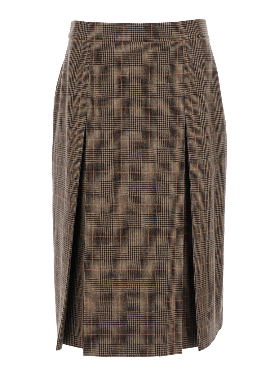 Midi Skirt Grey Wool