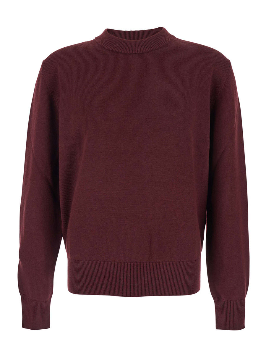 Bordeaux Crew Neck Sweater Wool Blend Tops