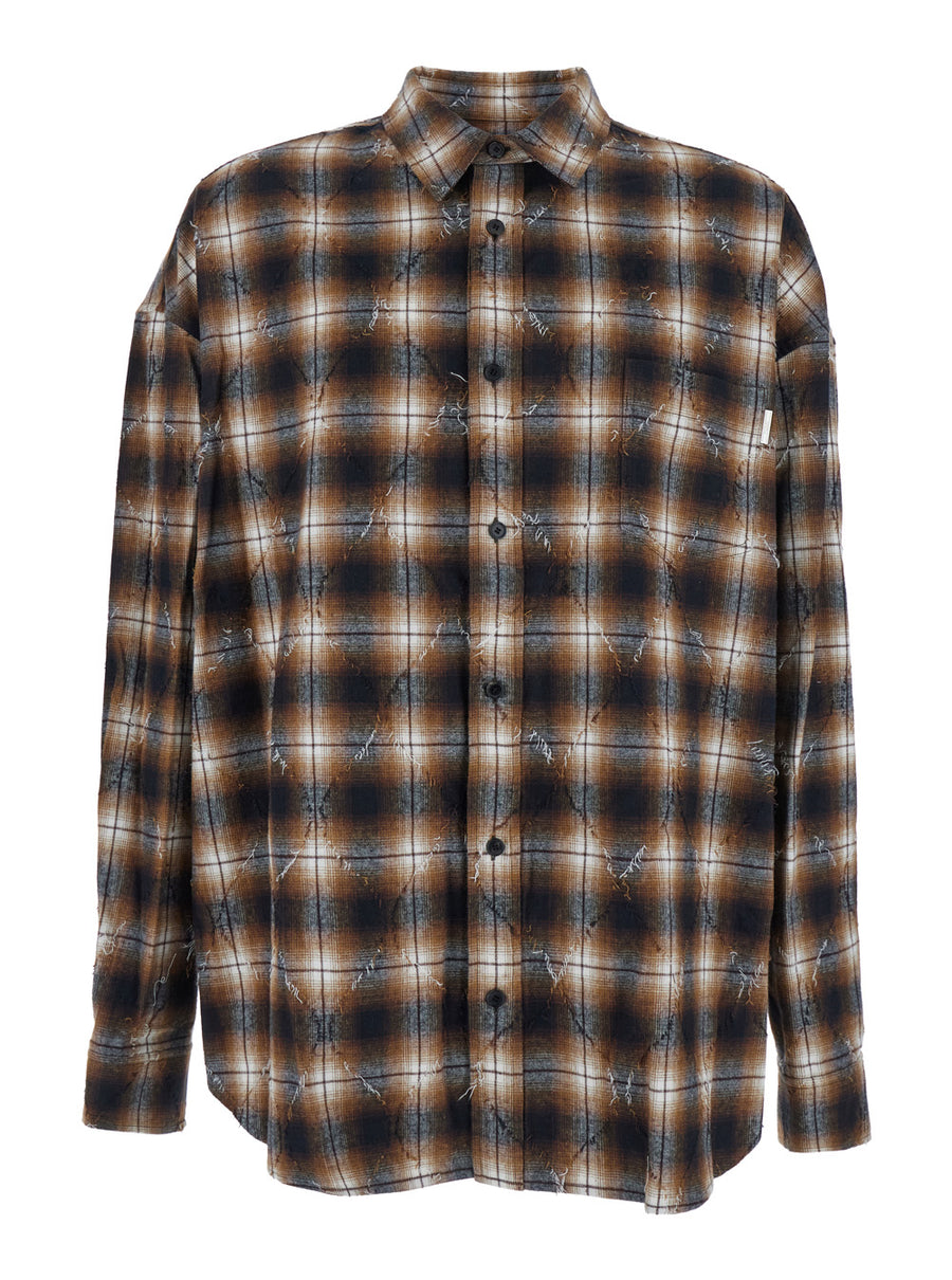 Multicolor Check Motif Shirt Cotton