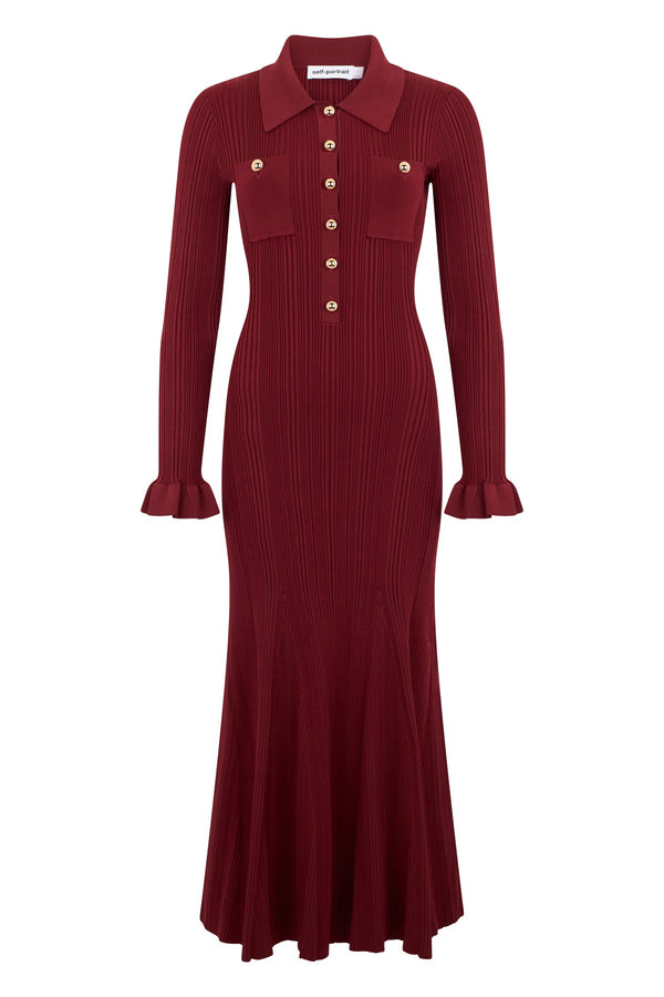 Long Dress Burgundy Viscose