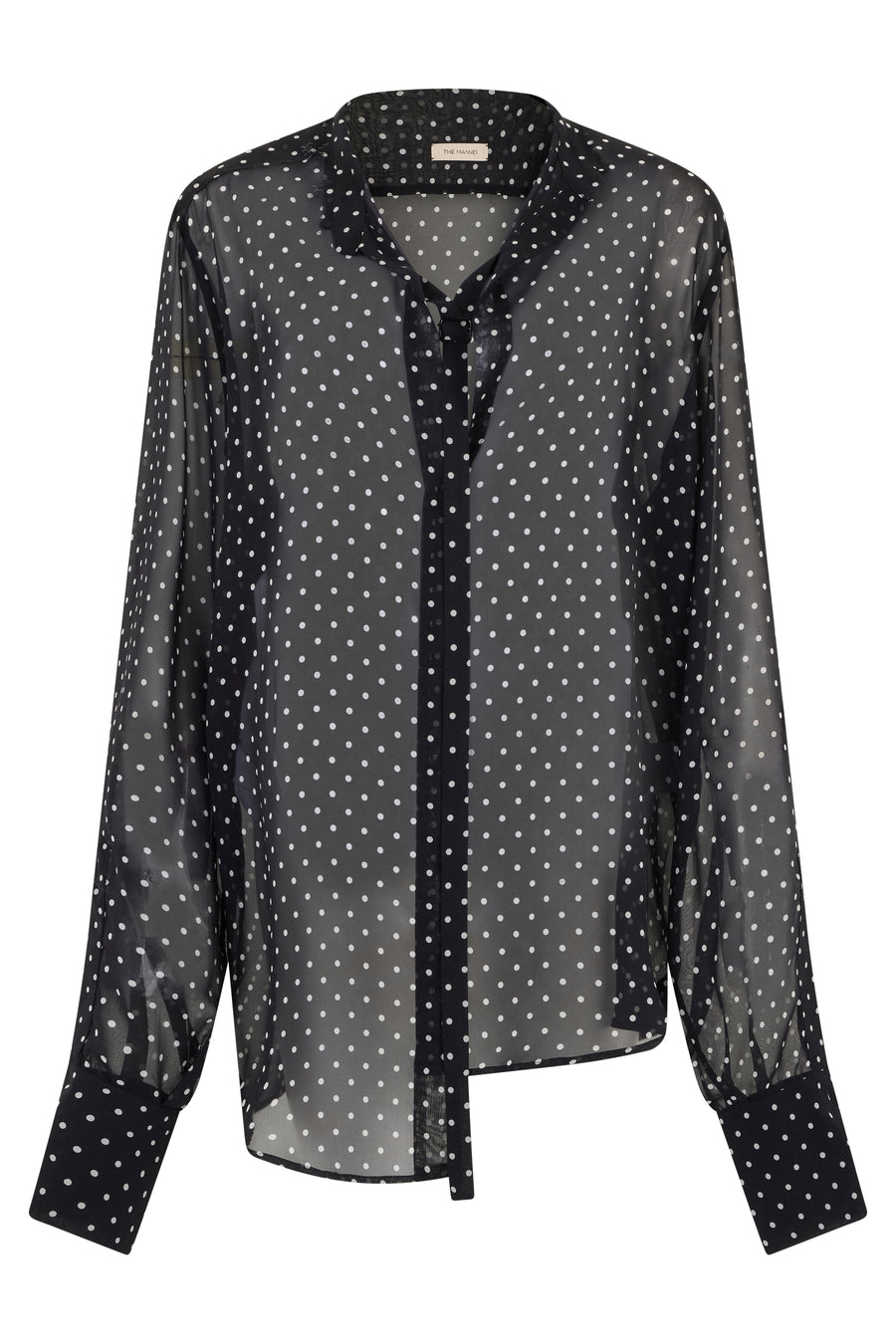 Silk Shirt Black Polka Dot