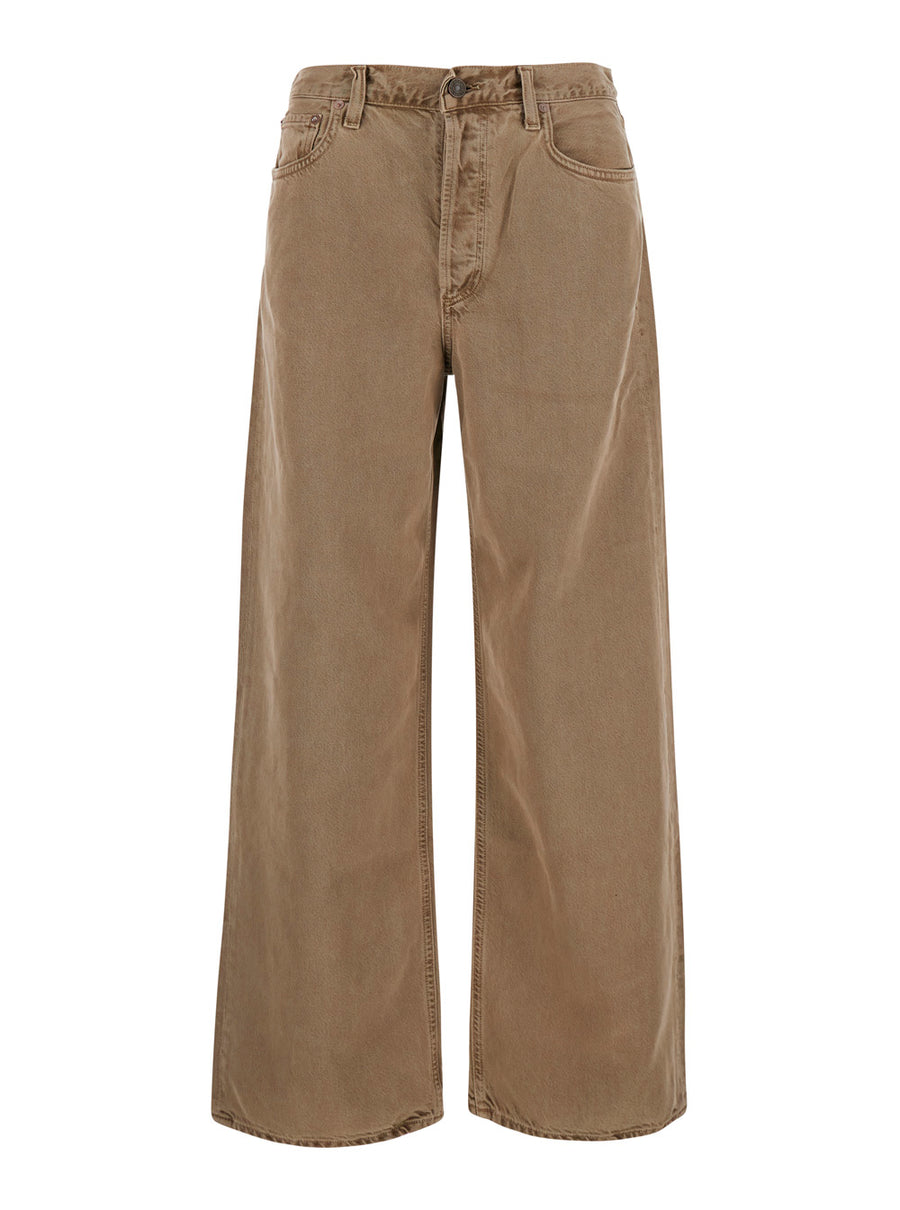 Jeans Low Slung Baggy Brown Lyocell