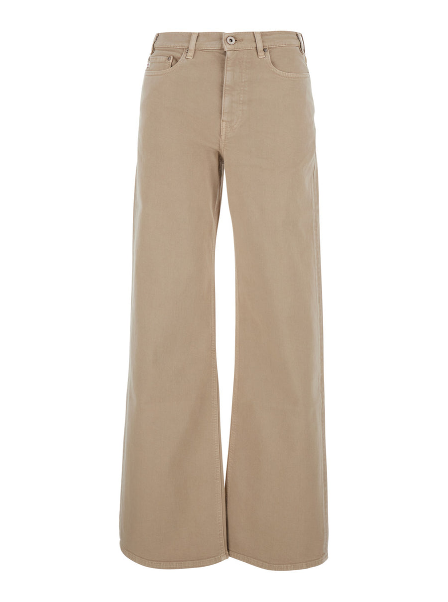 Jeans New Baggy Beige Denim Cotton