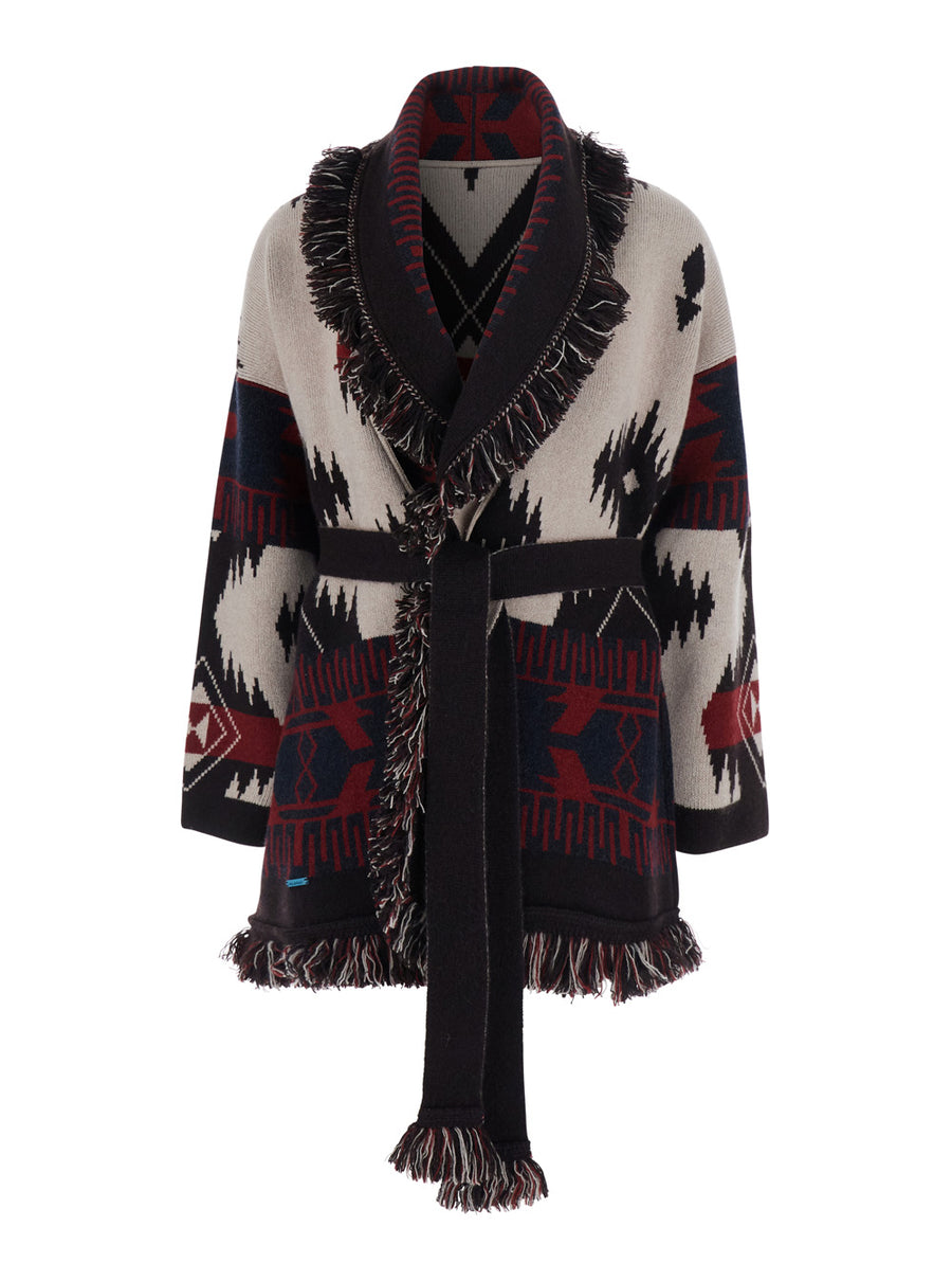 Cardigan Icon Jacquard Multicolour Wool Tops