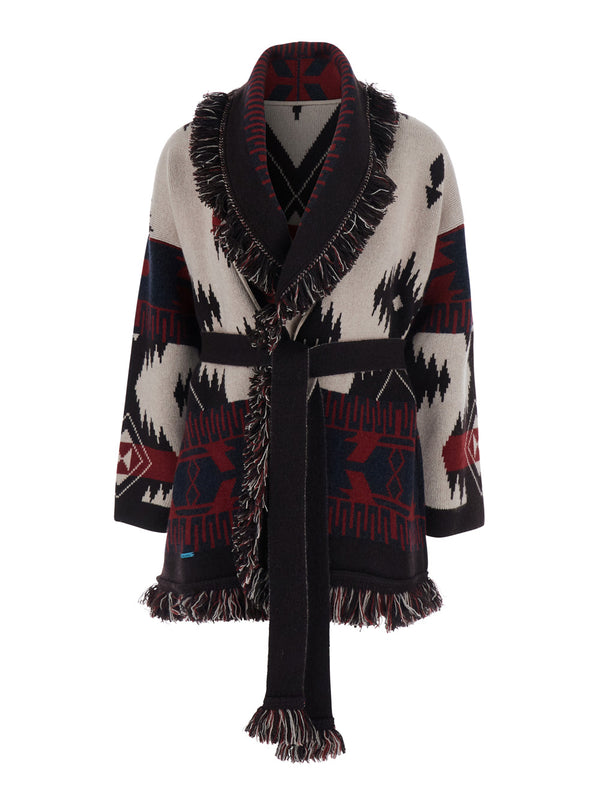 Cardigan Icon Jacquard Multicolour Wool Tops