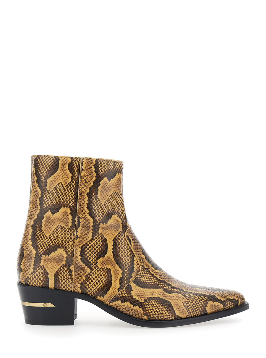 Boots Ma Pointy Python Leather Brown