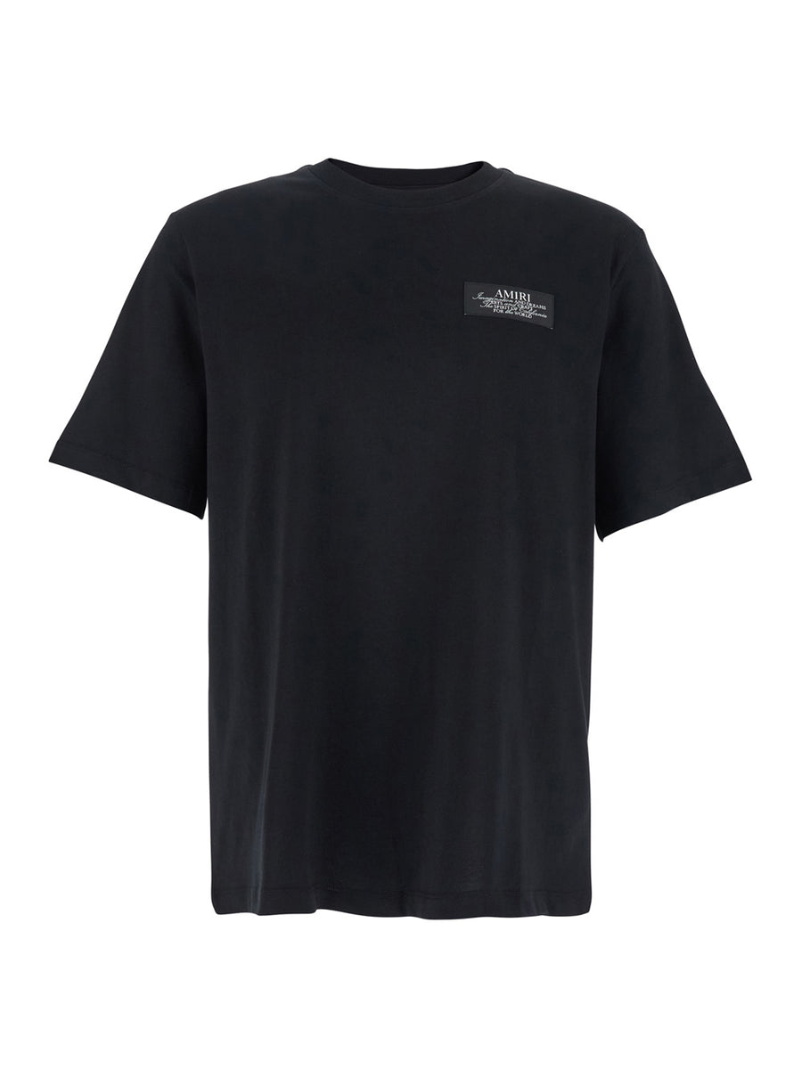T-Shirt With Spirit Print Black Cotton T-shirts