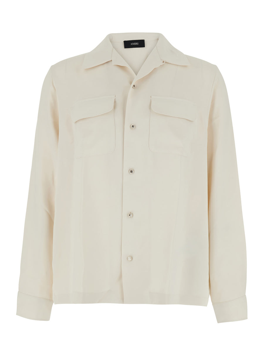 Shirt With Polar Collar White Polyester