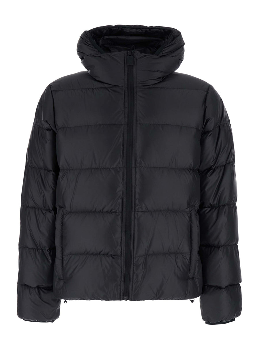 Puffer Jacket Black Tech Fabric Polyester Padded & Down