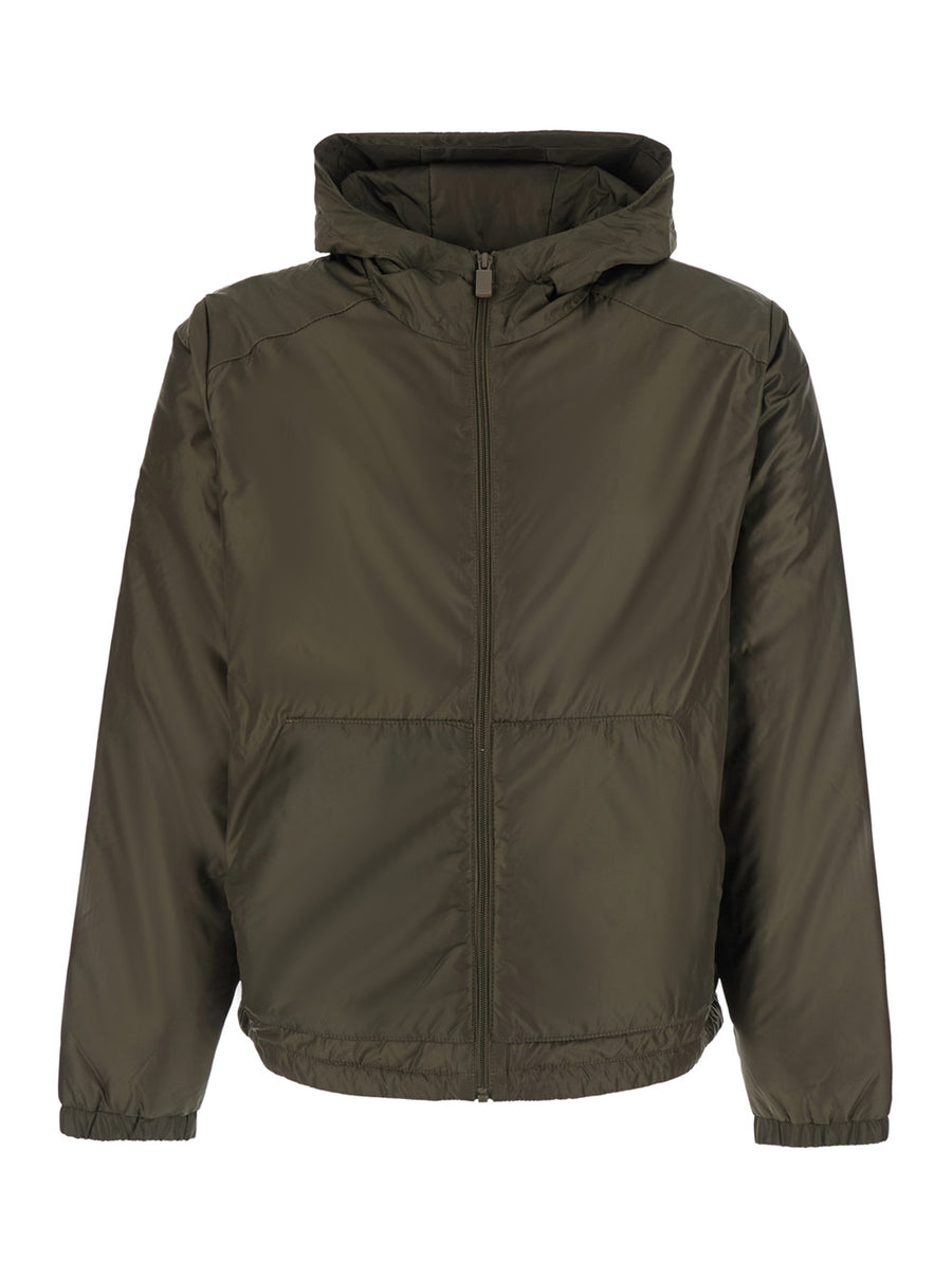 Tech Fabric Jacket Green Polyamide Coat