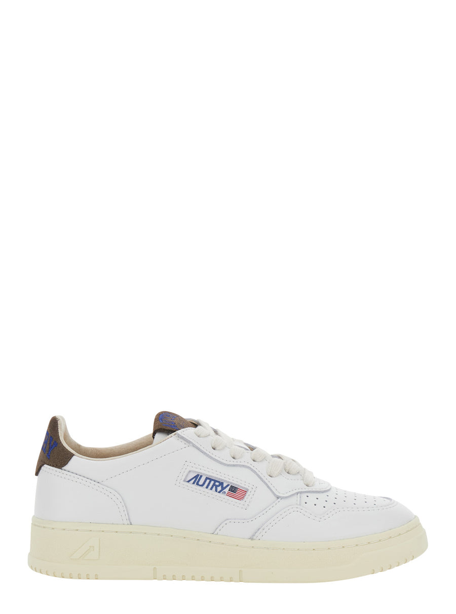 Trainers With Leather Details — White Upper