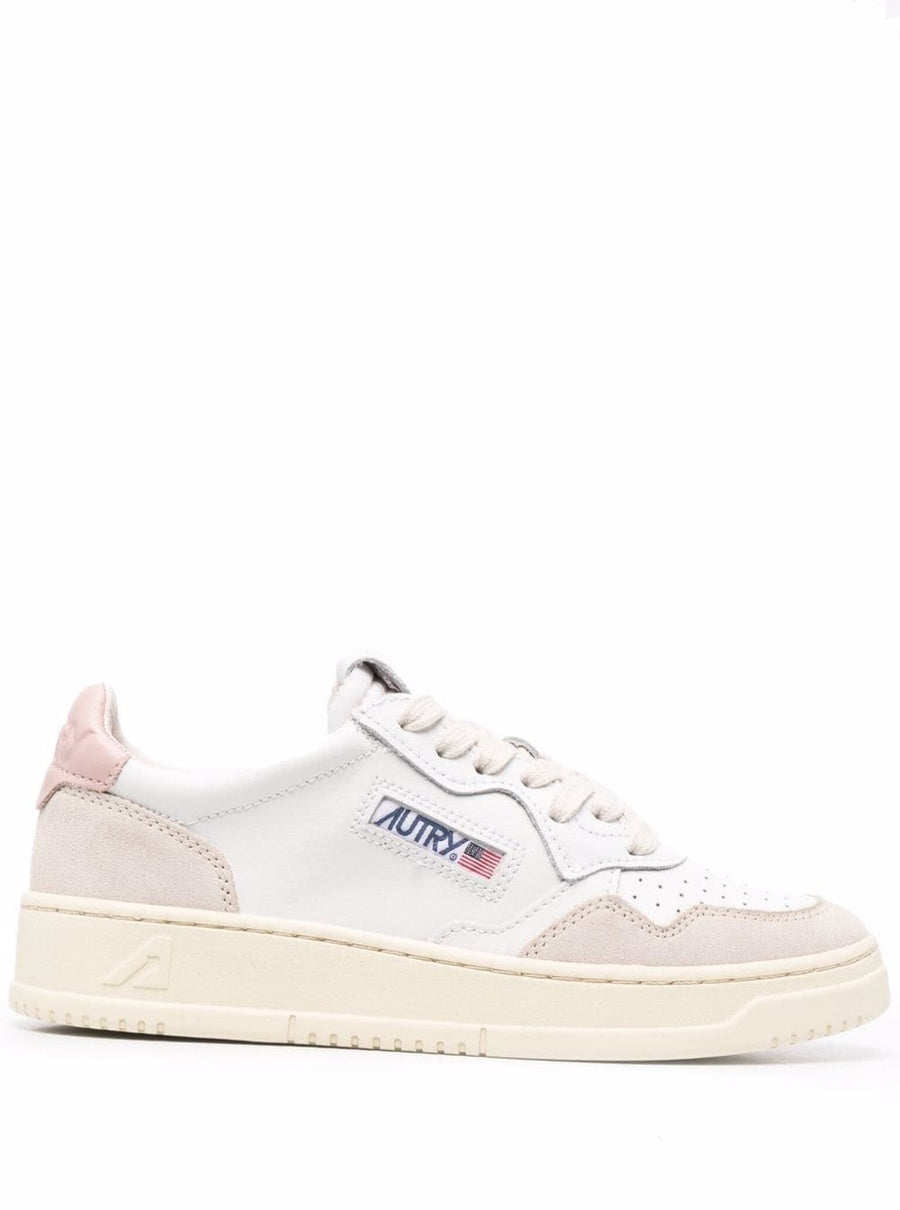 Low Top Sneaker Medalist White-Beige Leather Cow Trainers