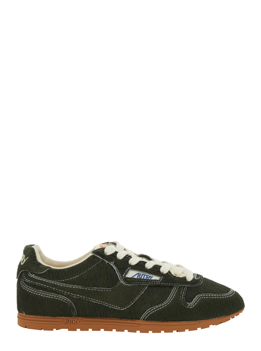 Low-Top Sneakers Windspin Green Suede Cow Leather Trainers