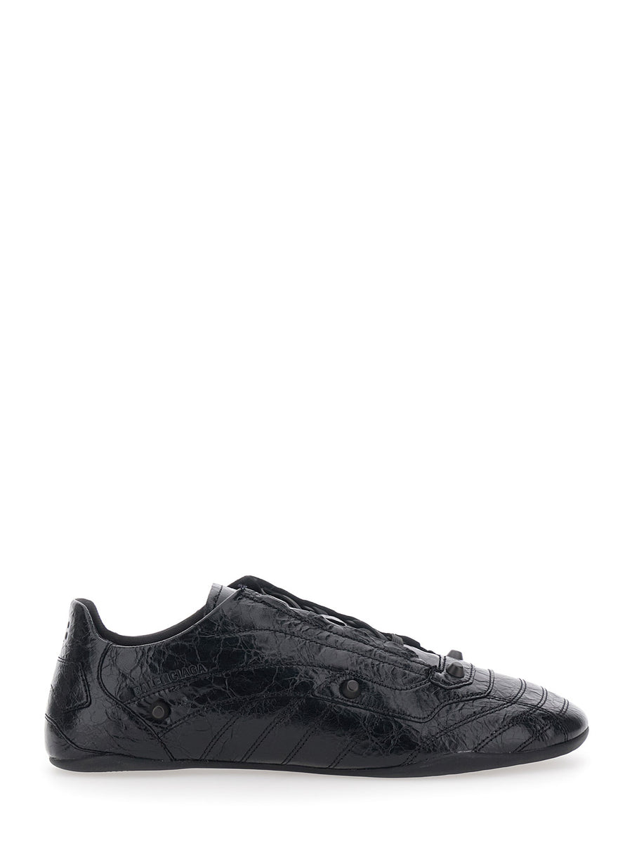 Sneakers City Black Leather Trainers
