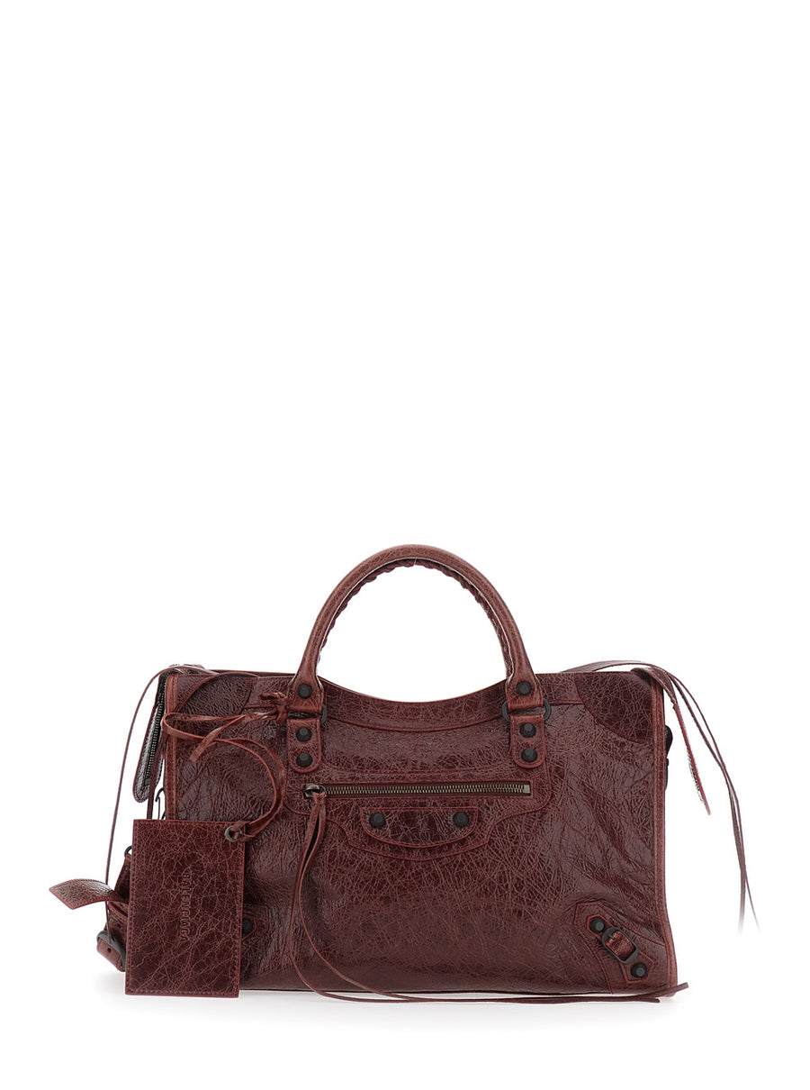 Medium Handbag Le City Bordeaux Leather Handbags