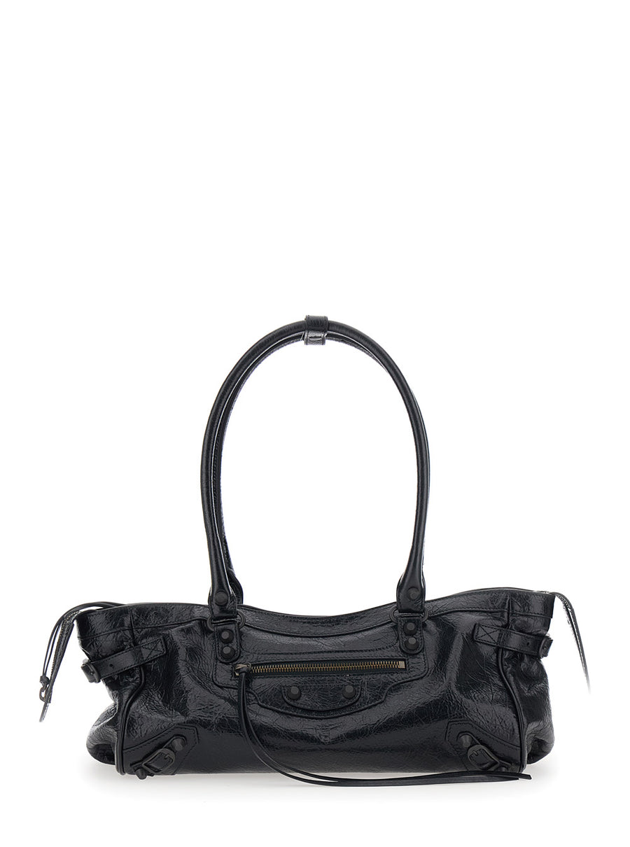 Shoulder Bag Le City East West Black Leather