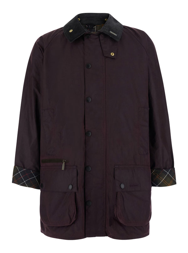 Waxed Jacket Beaufort Bordeaux Cotton Coat